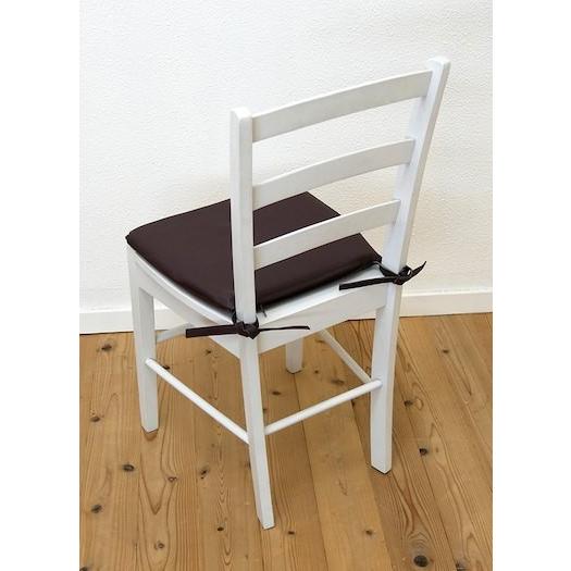 座面高45cm 木製 ダイニングチェア シートクッション付 CDK383WH