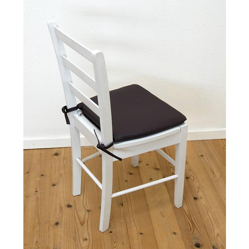 座面高45cm 木製 ダイニングチェア シートクッション付 CDK383WH 白い