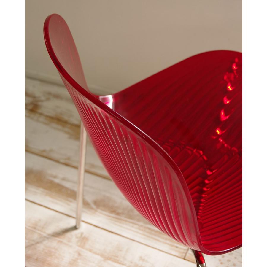 デザイナーズ ダイニングチェア イタリア製 Ocean クリアレッド