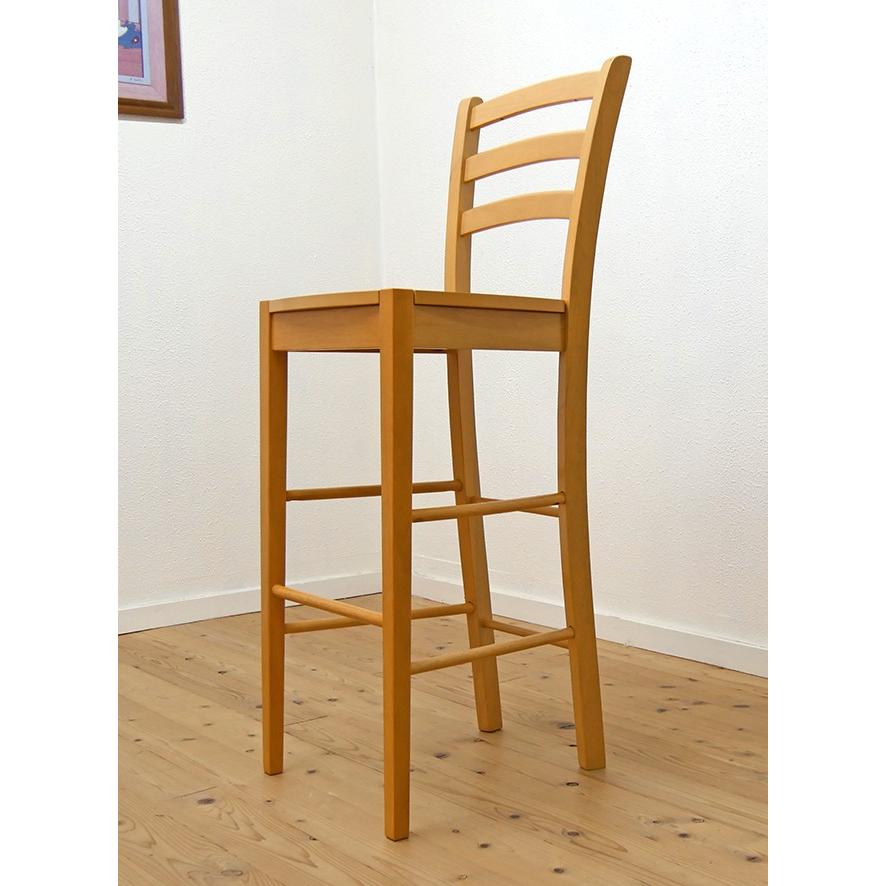 木製カウンターチェア 座面高70cm 台 76cm シートクッション付