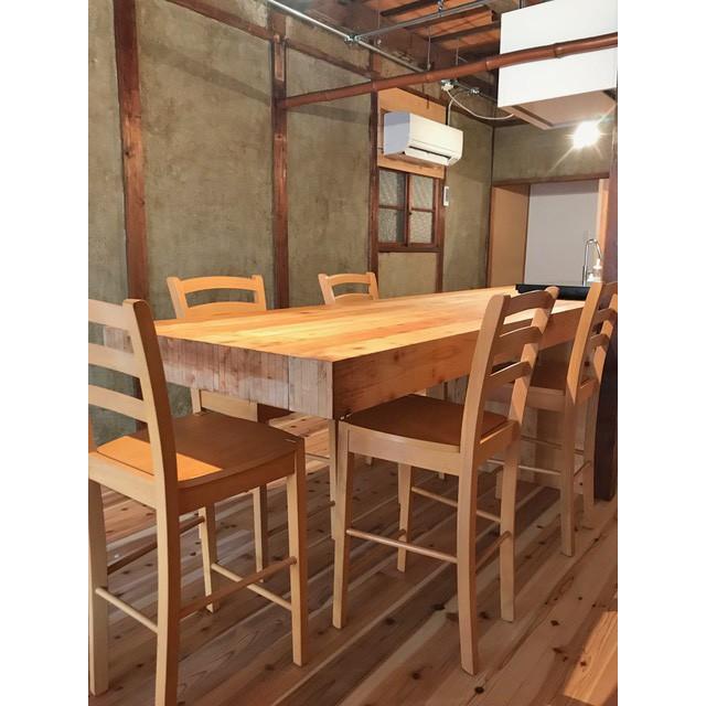 木製カウンターチェア 座面高60cm CCK408 ナチュラル ビーチ色