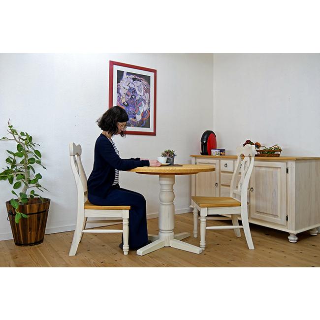 丸型テーブル フレンチカントリー 90cm 1本脚 ダイニング 丸型テーブル フレンチカントリー 90cm 1本脚 ダイニング