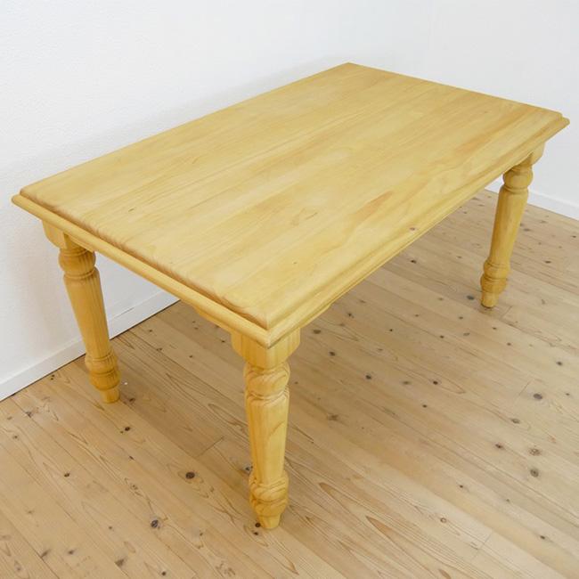 【値下げ中】天然木モダンダイニングテーブル 140cm 北欧　オイル仕上げ ダイニングテーブル 140cm カントリーパイン 無垢材テーブル BA02単品
