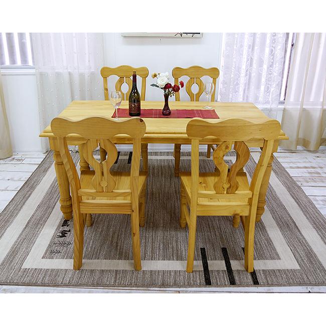 北欧カントリー調 パイン 食卓テーブル 幅160cm 5点セット ナチュラル