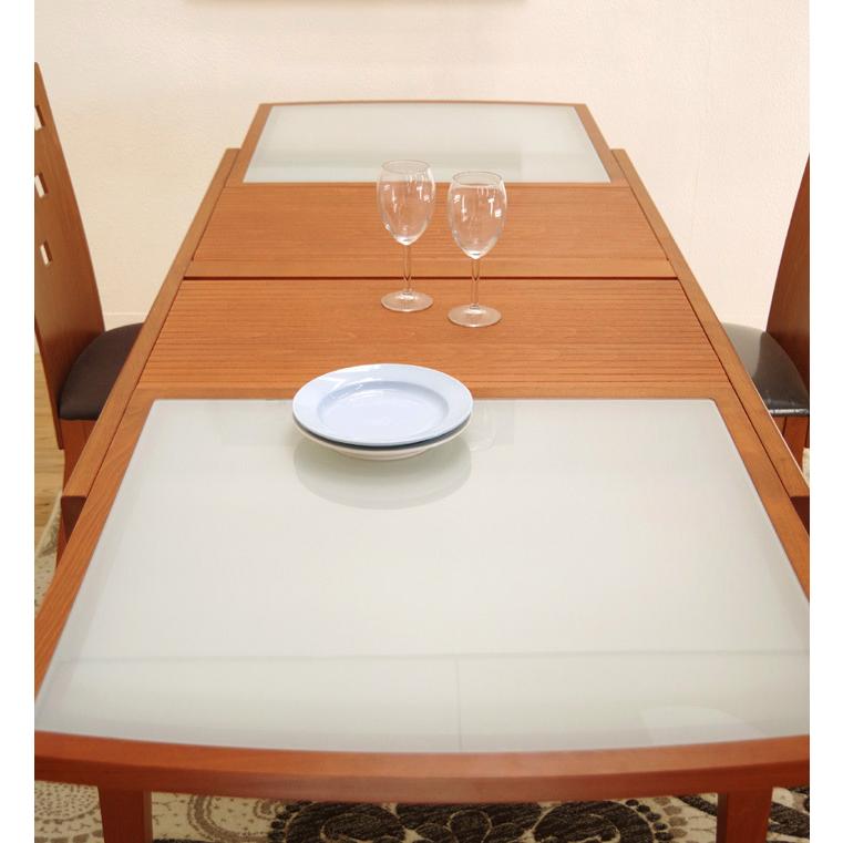 美品■イタリア製■エクステンション■ダイニングテーブル■伸長式■鏡面■オーバル■ イタリア製 伸長式テーブル 147〜227cm 長方形/エクステンションガラス