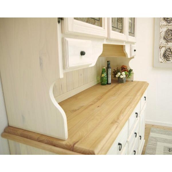 フレンチカントリー 食器棚 キッチンボード アトランタ リング取っ手