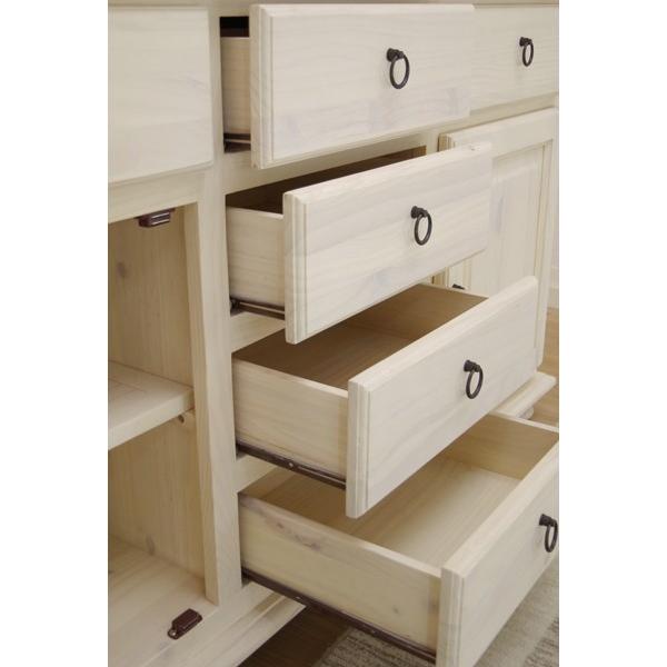 フレンチカントリー 食器棚 キッチンボード アトランタ リング取っ手