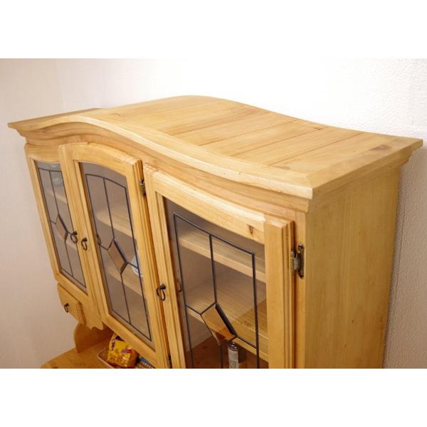 カントリーパインの大きな食器棚ナチュラルカントリーキッチンボード