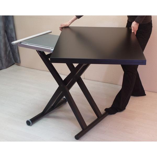 伸長式 リフティング テーブル 天然木天板 木製脚 昇降 伸長式 テーブル イタリア製 ダイニングテーブル リビングテーブル