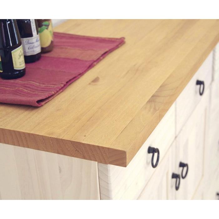 幅100cm白いカウンター収納 カントリー収納食器棚 パイン対面式