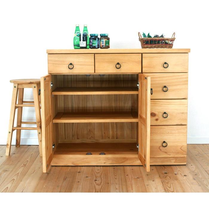 対面式カウンターテーブル 幅100cm 高さ85cm カントリー食器棚 収納棚