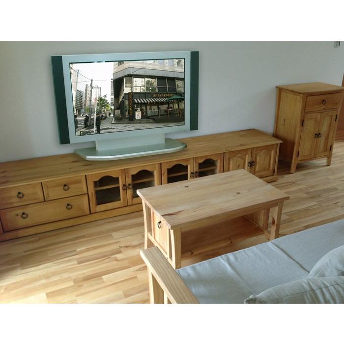 ワイド木製テレビボード 低ホルムアルデヒド パインテレビ台 幅240cm