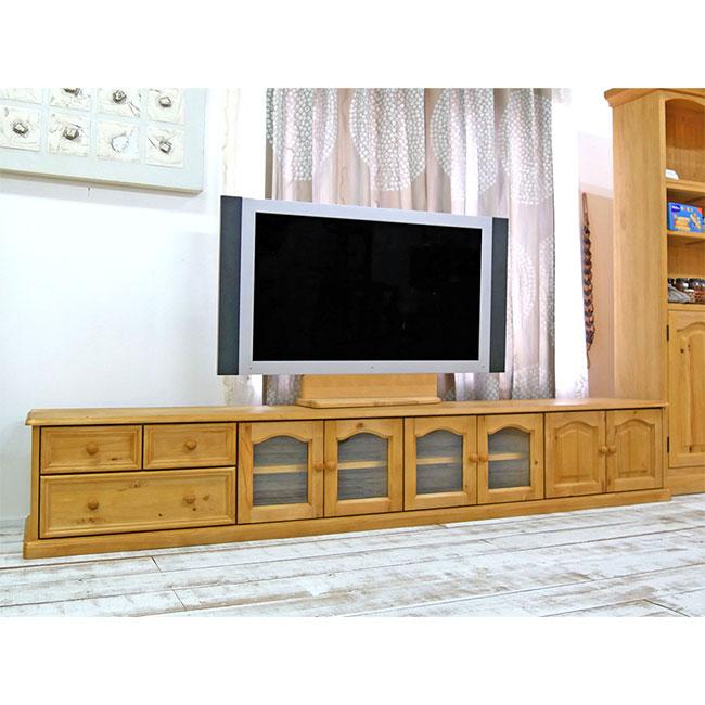 ワイド木製テレビボード 木の香りがするパインテレビ台 幅240cm ltv