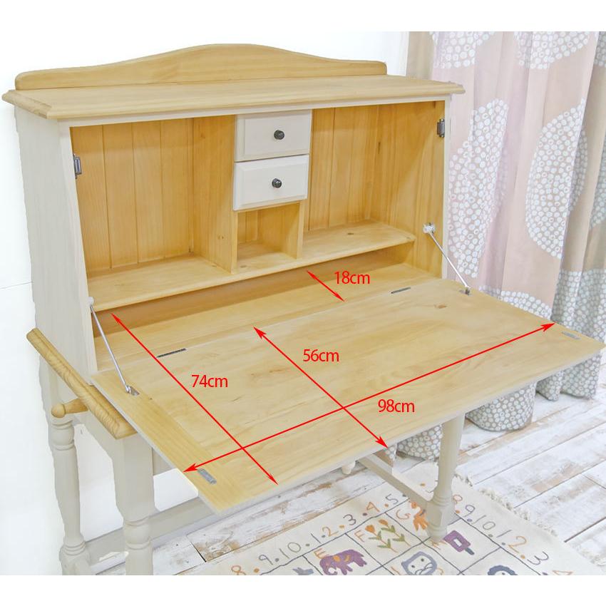 ライティングビューロー デスク インテリア 勉強机 木製 カントリー