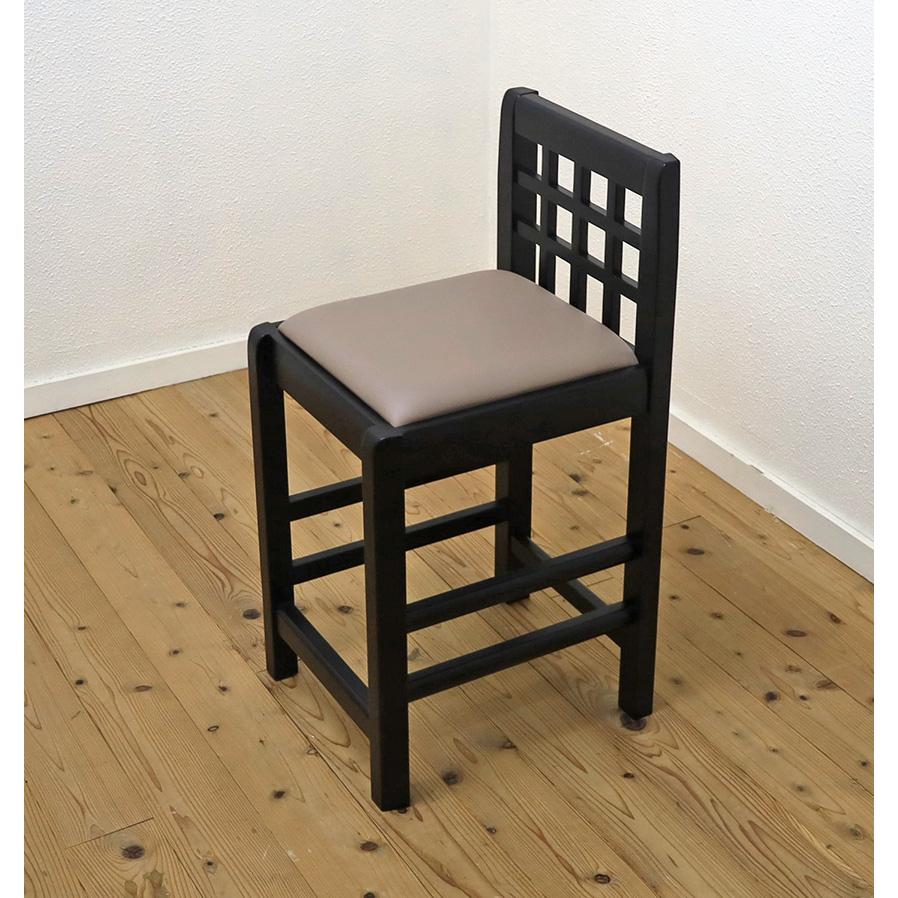 座面高55cm 飲食店用木製カウンター椅子 ブラック色 80-85cmの 座面高55cm 飲食店用木製カウンター椅子 ブラック色 80-85cmの