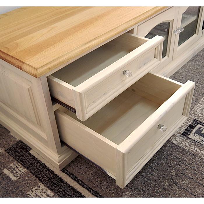 フレンチカントリー ローテレビボード LTV-1800mBJ ミルキーホワイト色