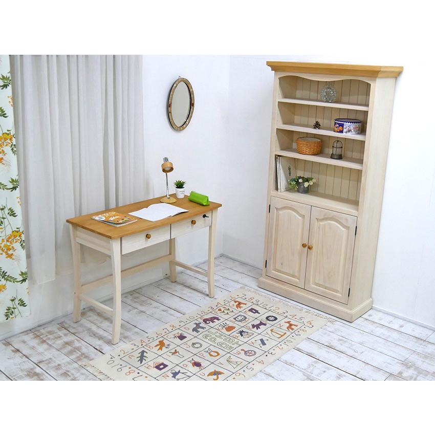 アンファン★カントリー家具　学習デスク コンパクトデスク パインデスク 無垢学習机 -ミルキーバレンシア