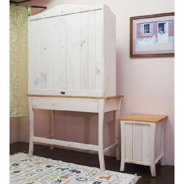 本棚付学習机 カントリーパイン学習机 幅105cm 白いカントリーパイン