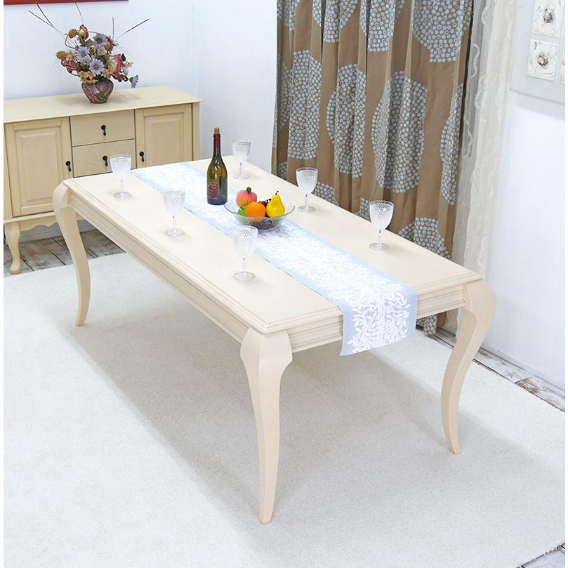 猫脚　インテリアテーブル ヨーロピアンテーブル送料無料 猫脚 ダイニングテーブル7点セット テーブル180cm チェア6脚セット