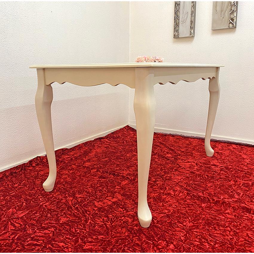 クラシック調 猫脚 クイーンアン フレンチダイニングセット 幅128cm
