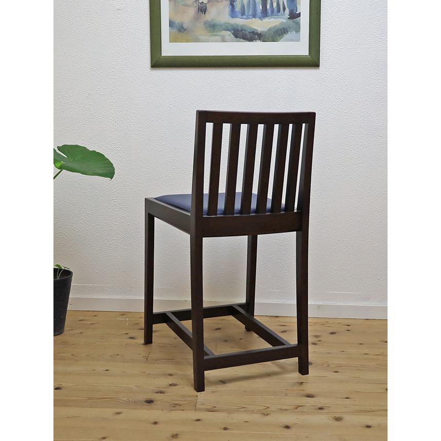 座面高55cm 飲食店用木製カウンター椅子 ブラウン色 80-85cmの