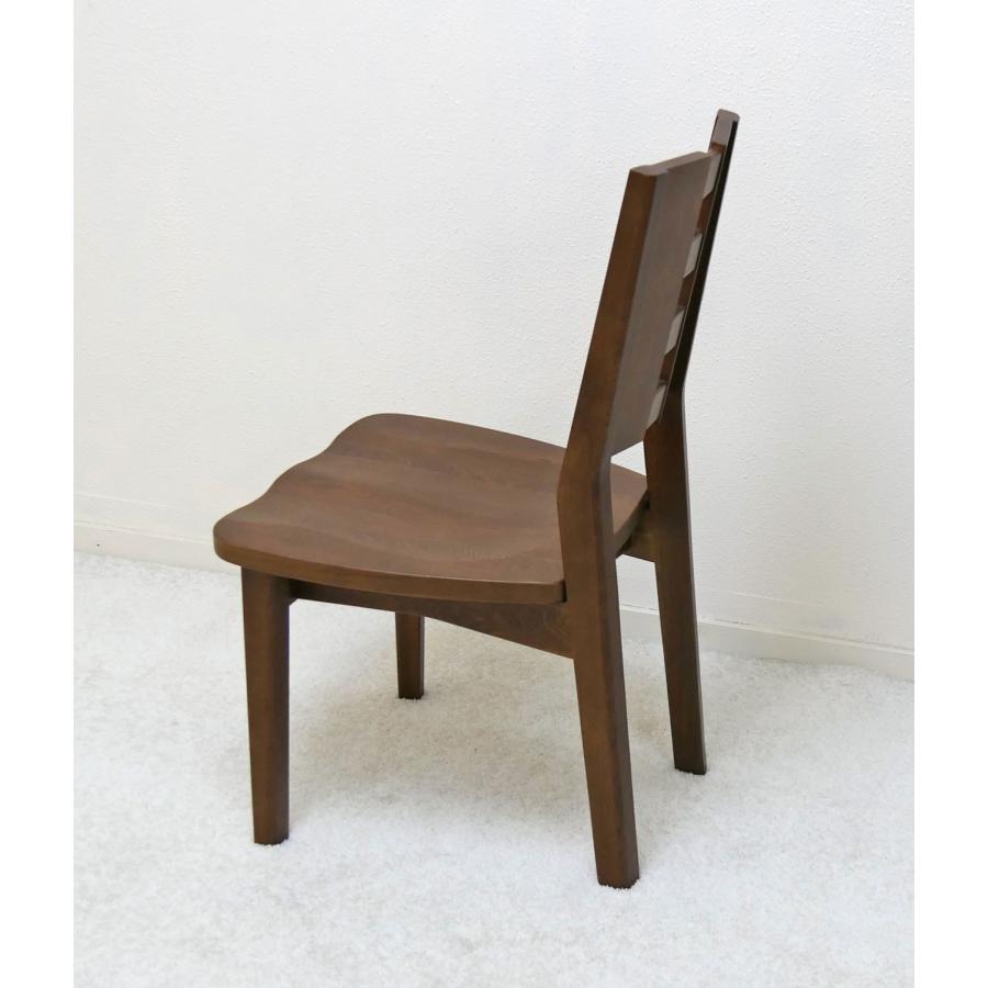 天然木タモ材 ダイニングチェア ダークブラウン 完成品 座面高43cm