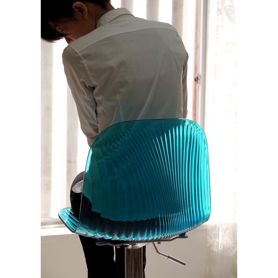 カウンターチェア デザイナーズ 回転 昇降式 Ocean 涼しげなクリア