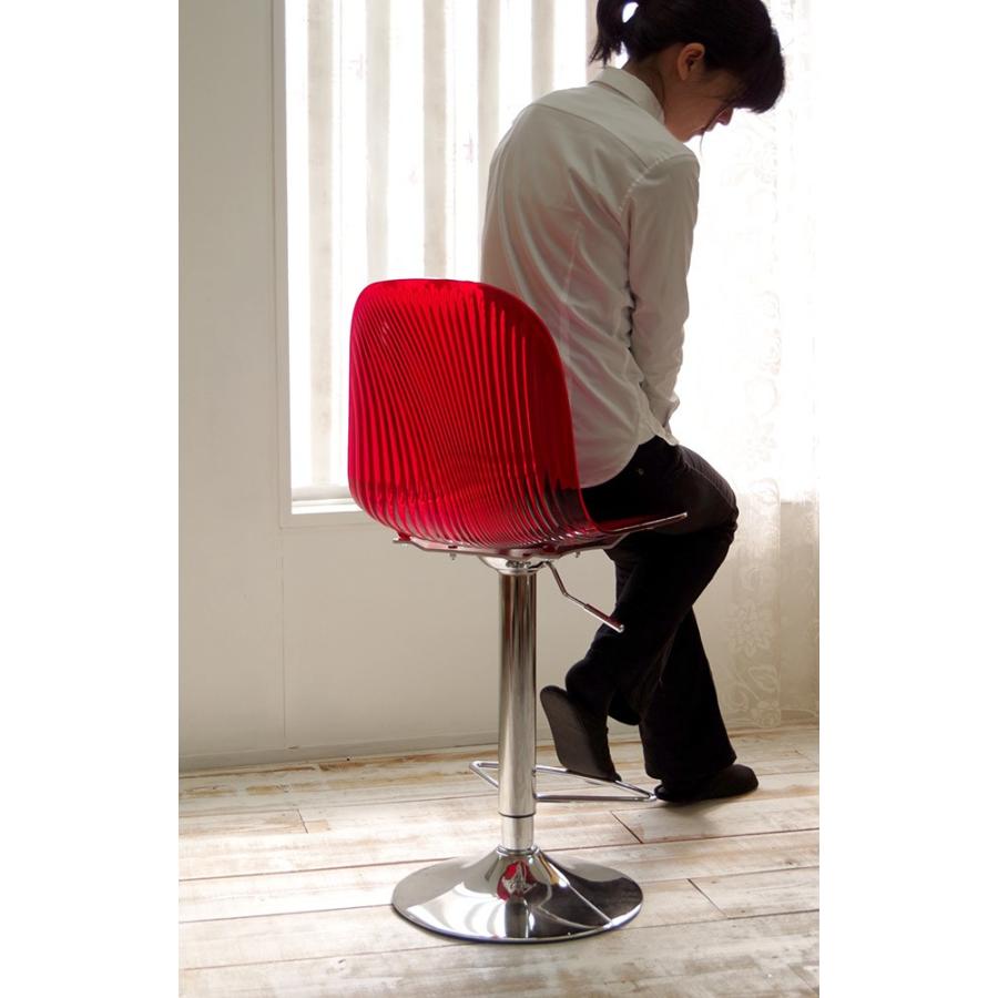 回転昇降式カウンタースツール イタリア製デザイナーズ カウンターチェアー イタリア製回転昇降式カウンタースツール【オーシャン/clearred