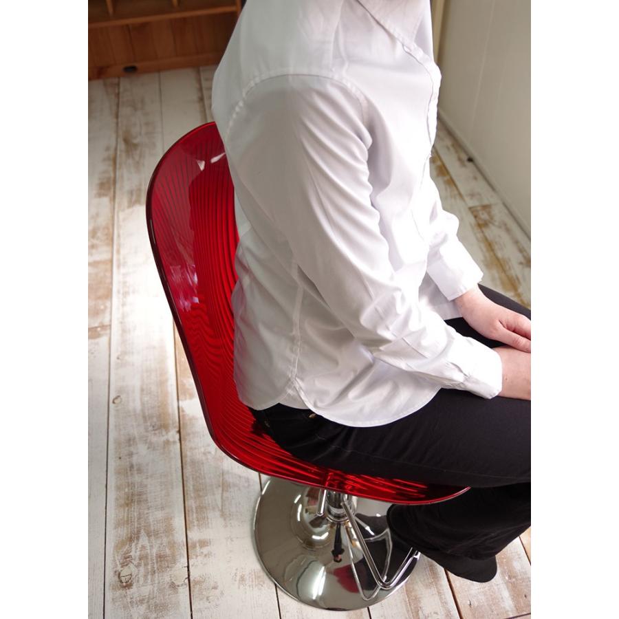 回転昇降式カウンタースツール イタリア製デザイナーズ カウンターチェアー デザイナーズ カウンターチェア 回転 昇降式 Ocean クリアレッド