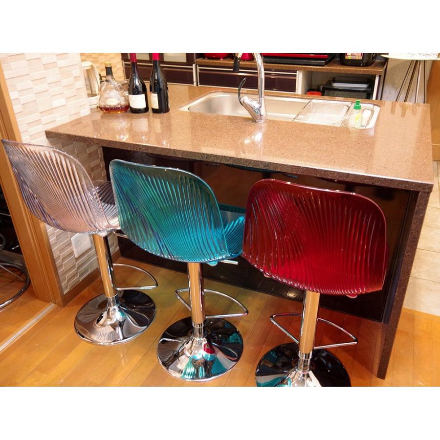 回転昇降式カウンタースツール イタリア製デザイナーズ カウンターチェアー デザイナーズ カウンターチェア 回転 昇降式 Ocean クリアレッド