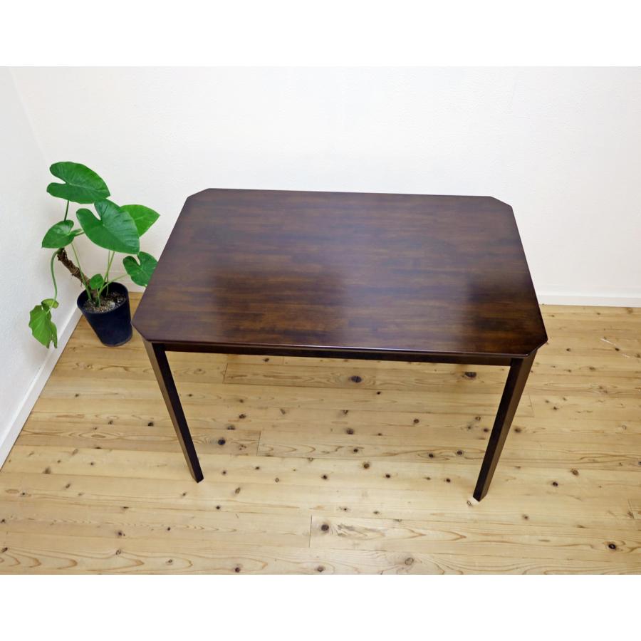 110cm角 業務用 木製 ダイニングテーブル カプチーノこげ茶 色 単品 4 