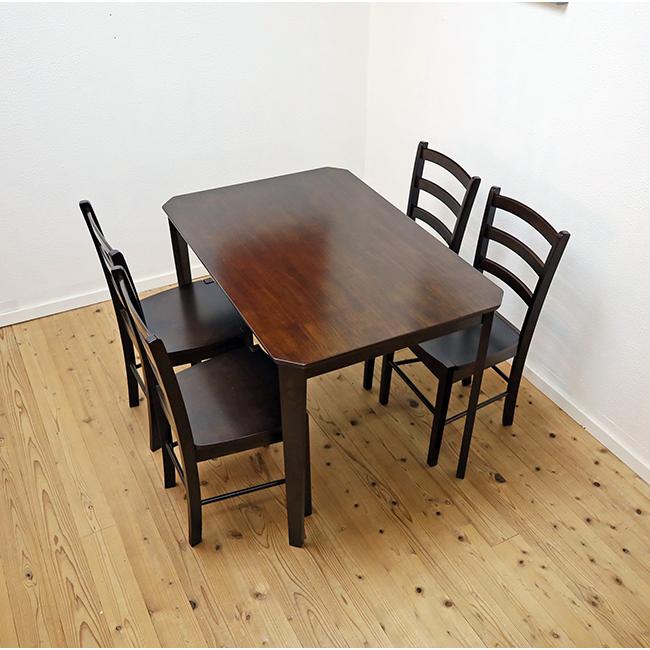 食卓セット 110cm角 木製 ダイニングテーブル チェア4脚 5点セット