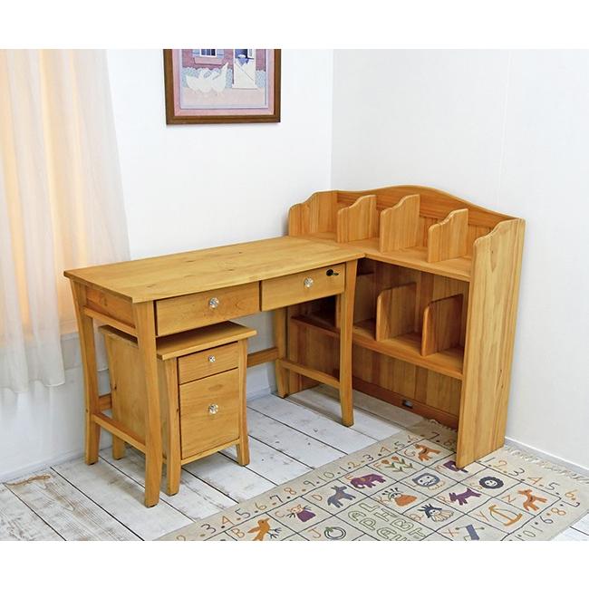 勉強机 カントリー調 デスク バレンシア本棚付きデスク+ファイル