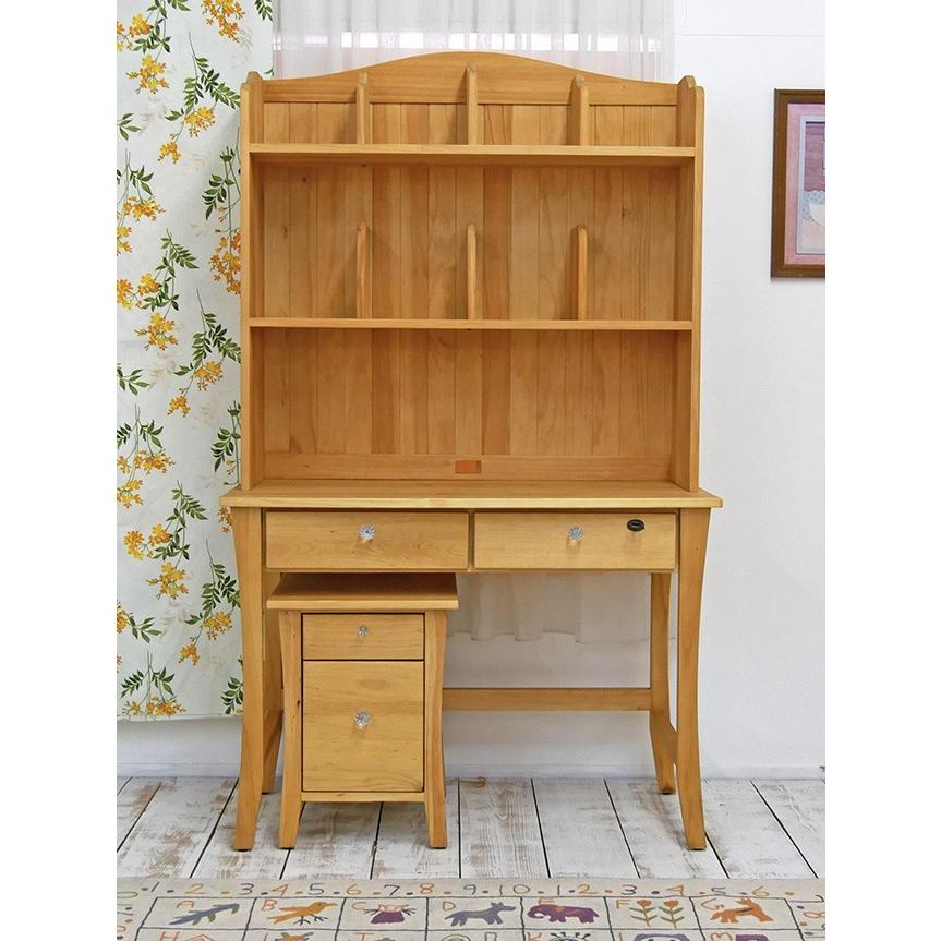 勉強机 カントリー調 デスク バレンシア本棚付きデスク+ファイル