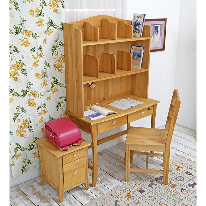 勉強机 カントリー調 デスク バレンシア本棚付きデスク+ファイル