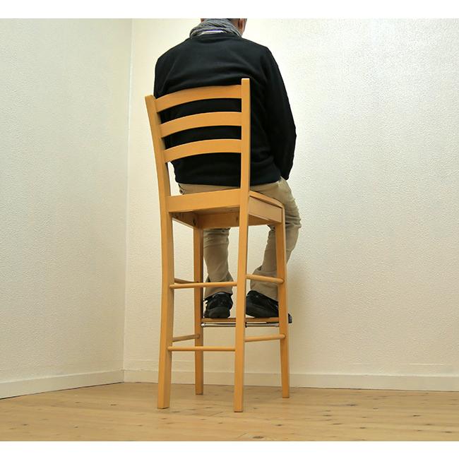 座面高 76cm 70cm 台 木製 ハイカウンター チェア 補強桟有り