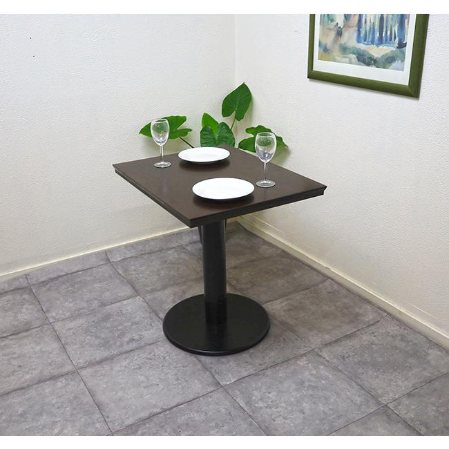 飲食店用テーブル 1本脚 業務用テーブル単品 75cm-60cm角テーブル こげ
