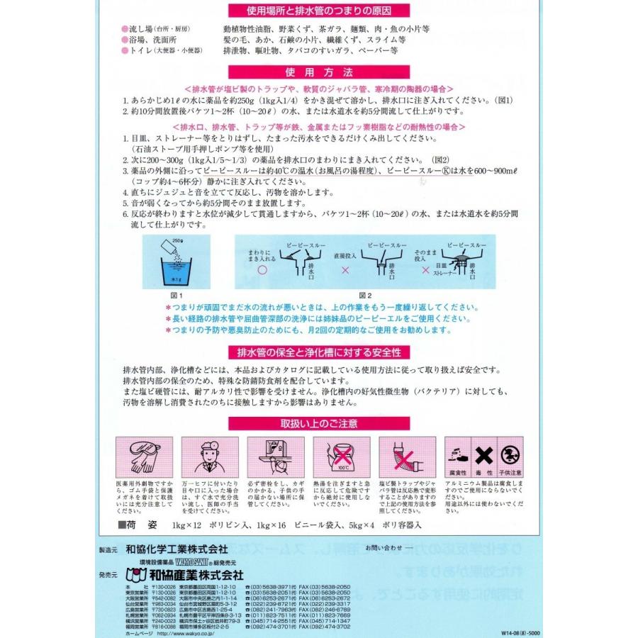 ピーピースルーK 和協産業 冷水用 業務用配管洗浄剤  1ｋｇｘ2本セット 医薬用外劇物 劇物譲受書 身分証のご提示が必要｜banner-one｜03