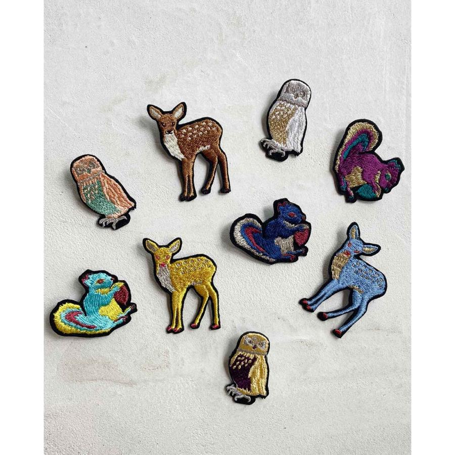 刺繍 ブローチ 【メール便対応】 動物 全面刺繍 日本製 アニマル 鹿