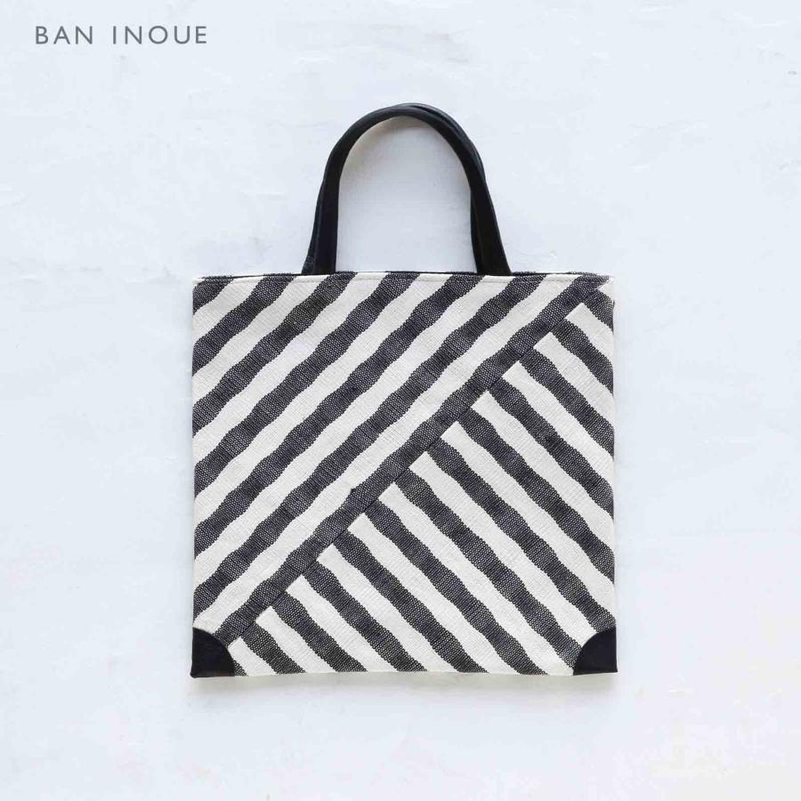 ゼブラストライプ バッグ（小） 麻 リネン レザー 日本製 レディース