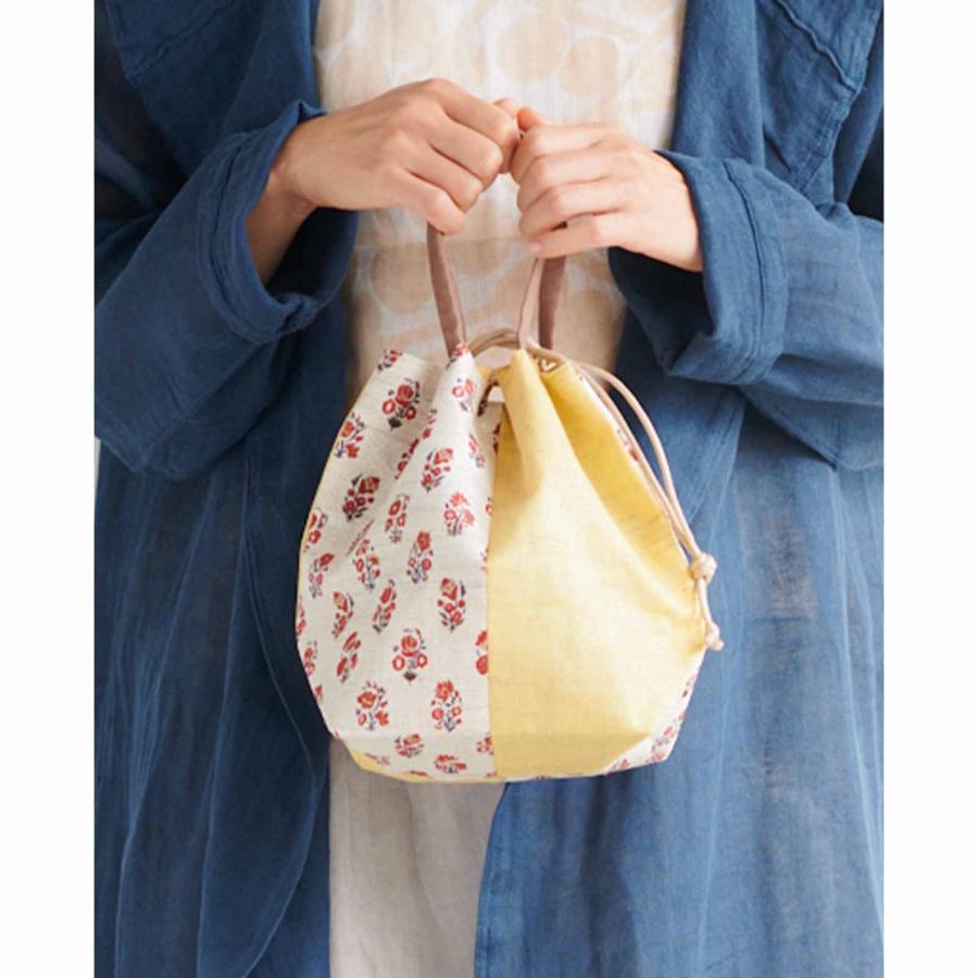 花紋巾着バッグ 浴衣 和装 バッグ 花柄 巾着 着物 和装バッグ 和装小物