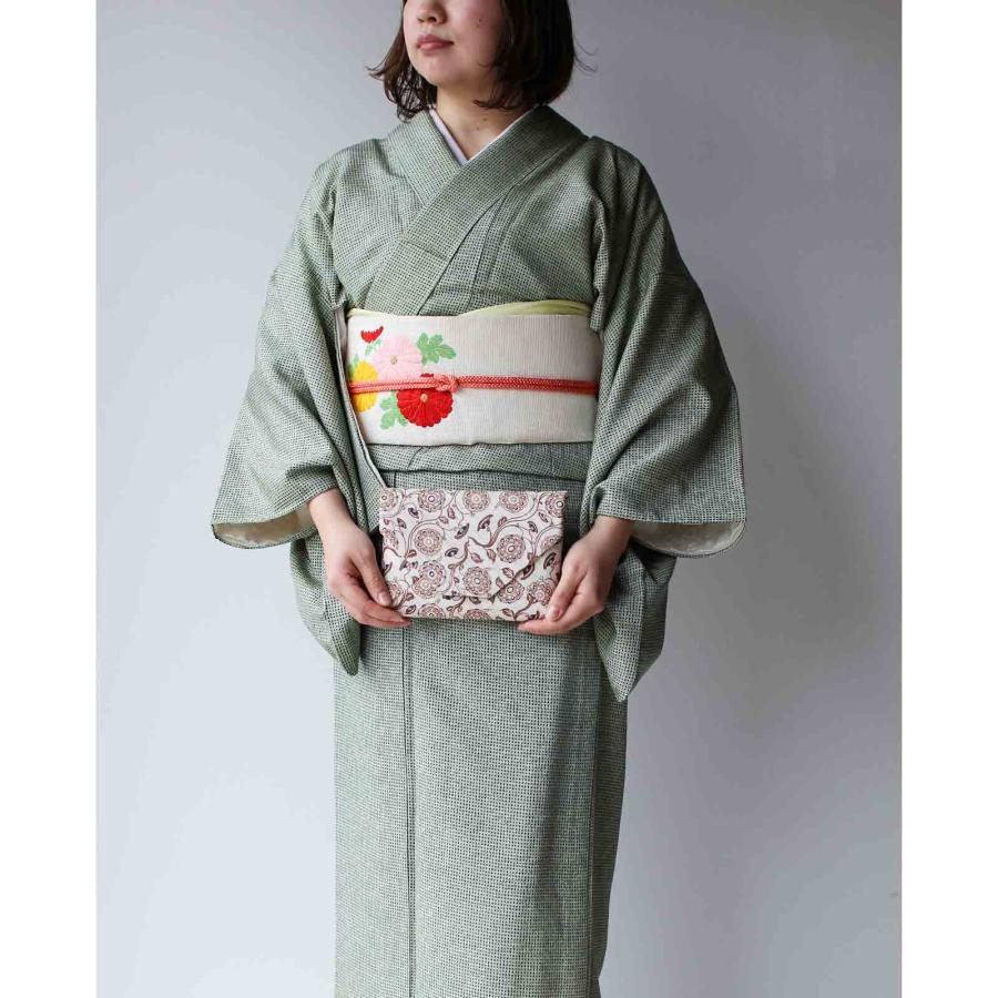 花紋 数寄屋袋 かわいい すきや袋 茶道具 茶道 麻 和装 バッグ お稽古