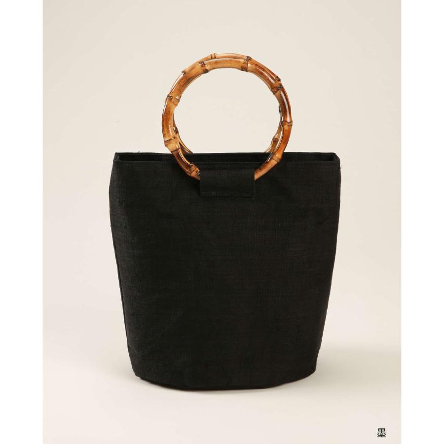 summerセール 手織利麻布 バンブーハンドル豆絞りバック 豆絞り