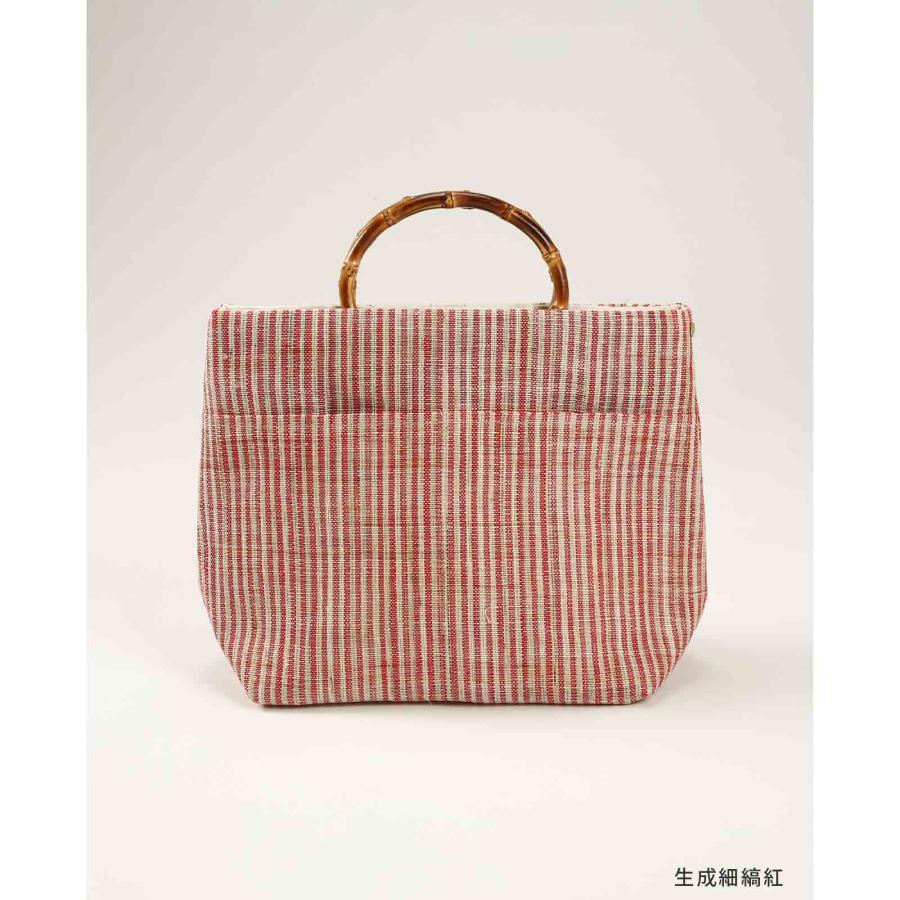 先染め 竹手バッグ (大) 日本製 和装 麻 着物 バッグ 浴衣 和服 麻