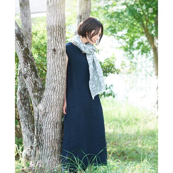 かや マキシ ワンピース 綿100％ 日本製 蚊帳 涼しい ワンピース