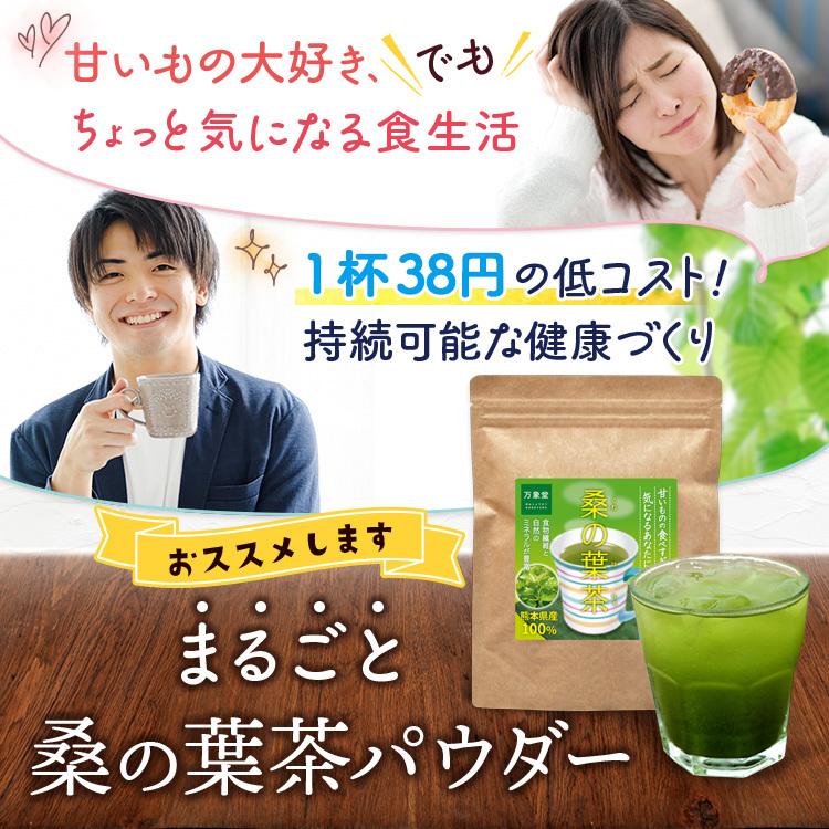 桑の葉茶 パウダー 1g×30袋 国産 粉末 桑茶 効能 青汁 くわ茶 糖質 無農薬 栽培 熊本県産 カフェインレス｜bansyodo1｜03