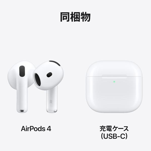 ネコポス Apple アクティブノイズキャンセリング搭載AirPods 4 MXP93J 