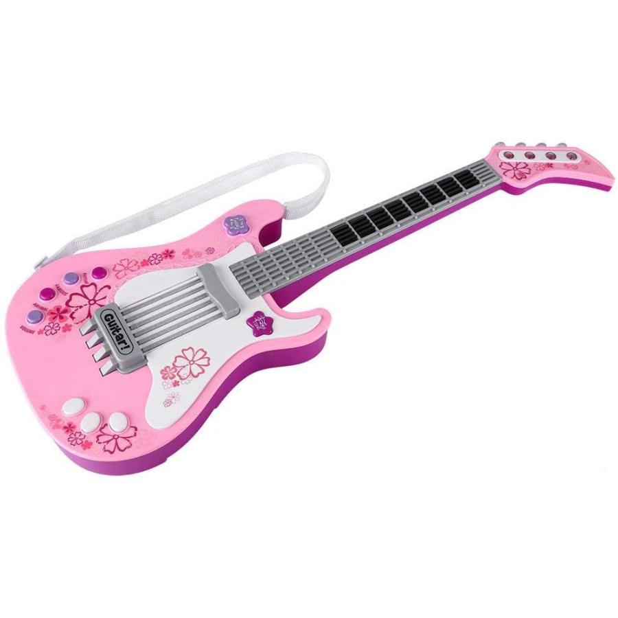 ギターのおもちゃ 2021新発 楽器のおもちゃエレキギターのおもちゃ ピンク 特別価格 楽器子供のための多機能