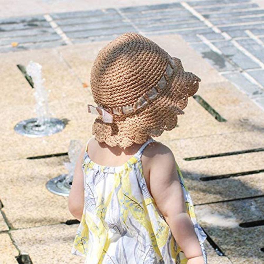 話題の人気 Xiaohawangベビー 帽子 女の子 麦わら帽子 赤ちゃん ペーパーコットン 通気性よく リボン 日よけ帽子 折りたたみ可 海 お出かけ 夏 5 キャップ 被り物 Limassentosa Co Id
