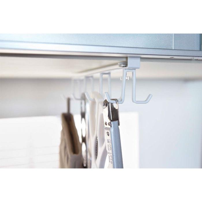 戸棚下キッチンツールフック プレート ホワイト 山崎実業 おしゃれ シンプル 高見え 便利 キッチン 台所 アタッチメント 拡張 料理道具 ひっかけ 整理 整頓 収納 | 山崎実業 | 01